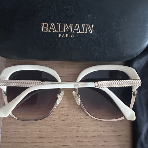Balmain Ivory Sunglasses with Dark Brown Lenses - almost new - Picture 2 of 4